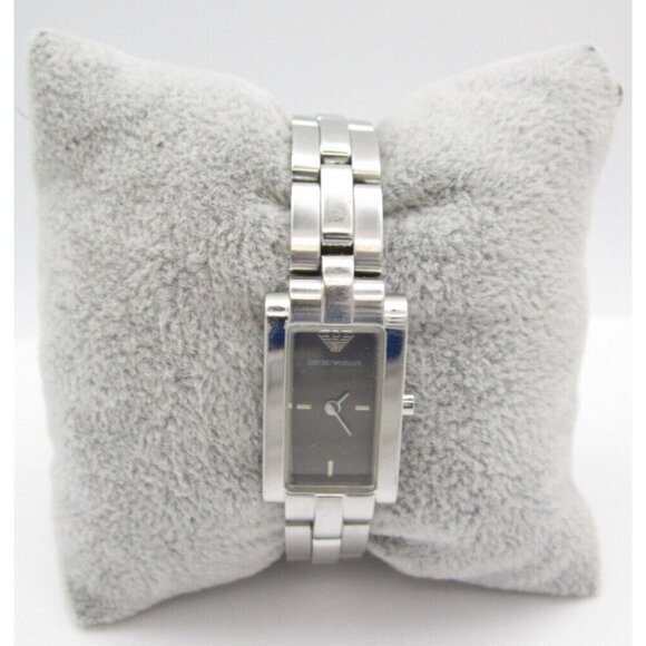 Women Emporio Armani Quartz WR Analog 16mm Tank Style Watch (H603) "New Battery" - Picture 1 of 10